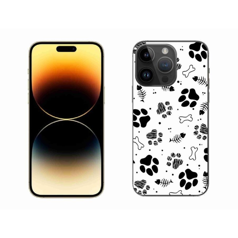 Gelový kryt mmCase na mobil iPhone 14 Pro Max 6.7 - psí tlapky 1
