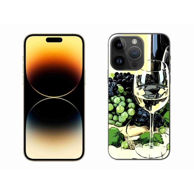 Gelový kryt mmCase na mobil iPhone 14 Pro Max 6.7 - sklenka vína