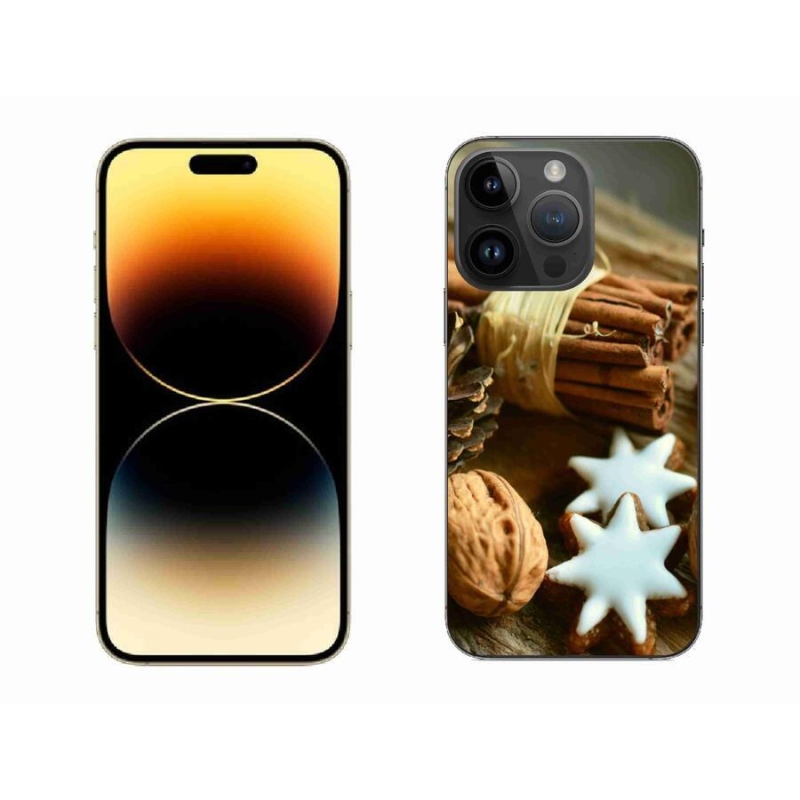 Gelový kryt mmCase na mobil iPhone 14 Pro Max 6.7 - skořice a perníčky