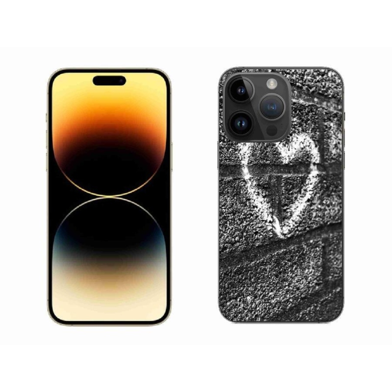 Gelový kryt mmCase na mobil iPhone 14 Pro Max 6.7 - srdce na zdi