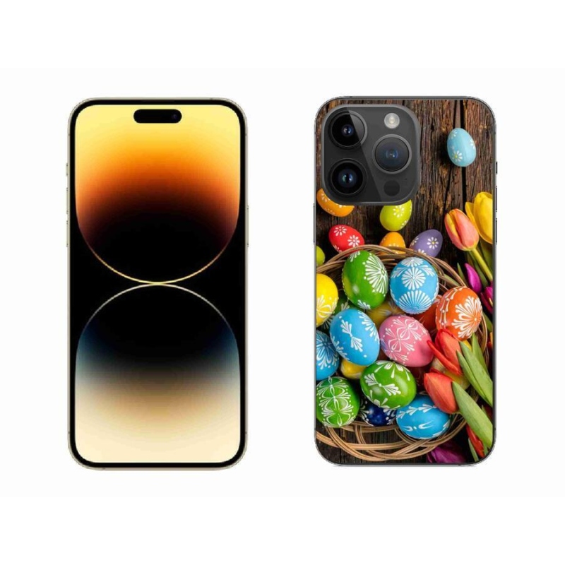 Gelový kryt mmCase na mobil iPhone 14 Pro Max 6.7 - velikonoční vajíčka
