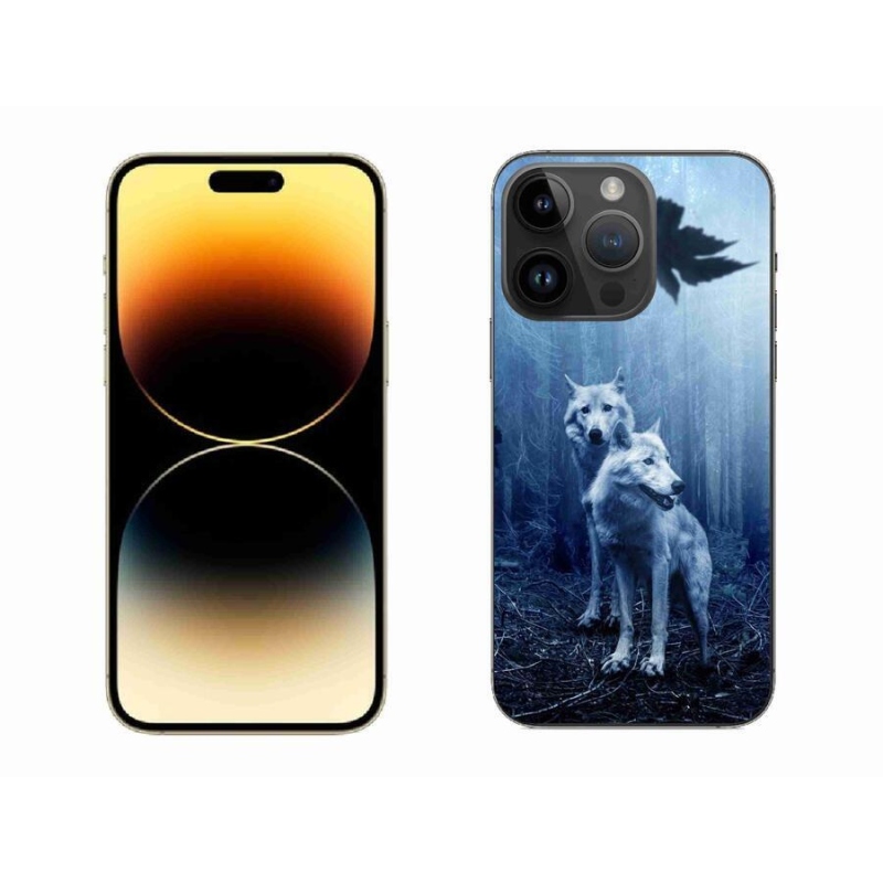 Gelový kryt mmCase na mobil iPhone 14 Pro Max 6.7 - vlci v lese