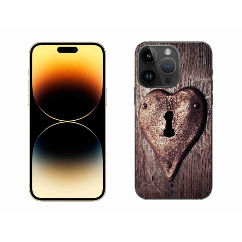 Gelový kryt mmCase na mobil iPhone 14 Pro Max 6.7 - zámek ve tvaru srdce