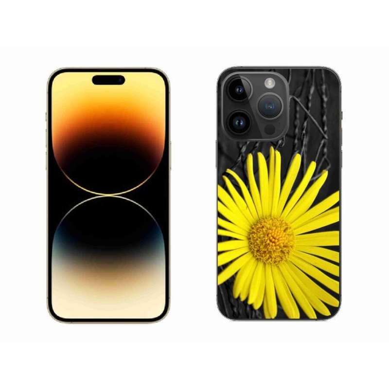 Gelový kryt mmCase na mobil iPhone 14 Pro Max 6.7 - žlutá květina