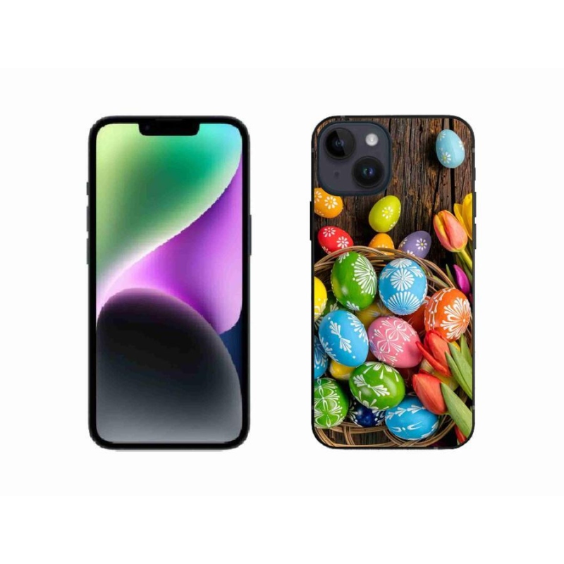 Gelový kryt mmCase na mobil iPhone 14 - velikonoční vajíčka