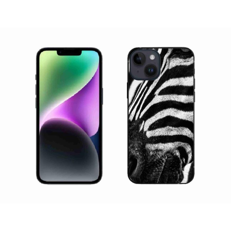 Gelový kryt mmCase na mobil iPhone 14 - zebra