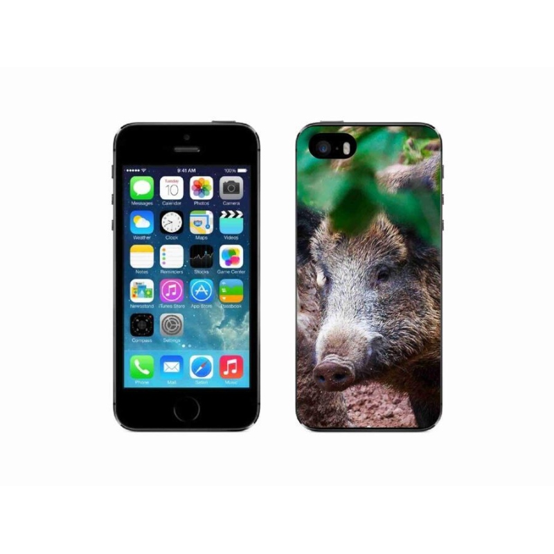 Gelový kryt mmCase na mobil iPhone 5/5s - divoké prase