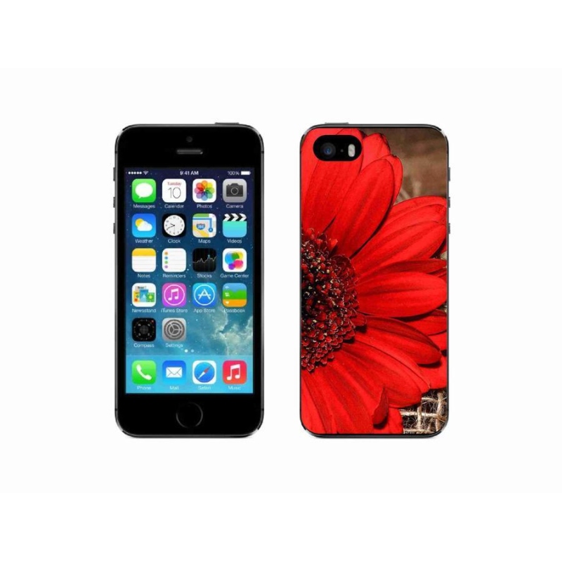 Gelový kryt mmCase na mobil iPhone 5/5s - gerbera