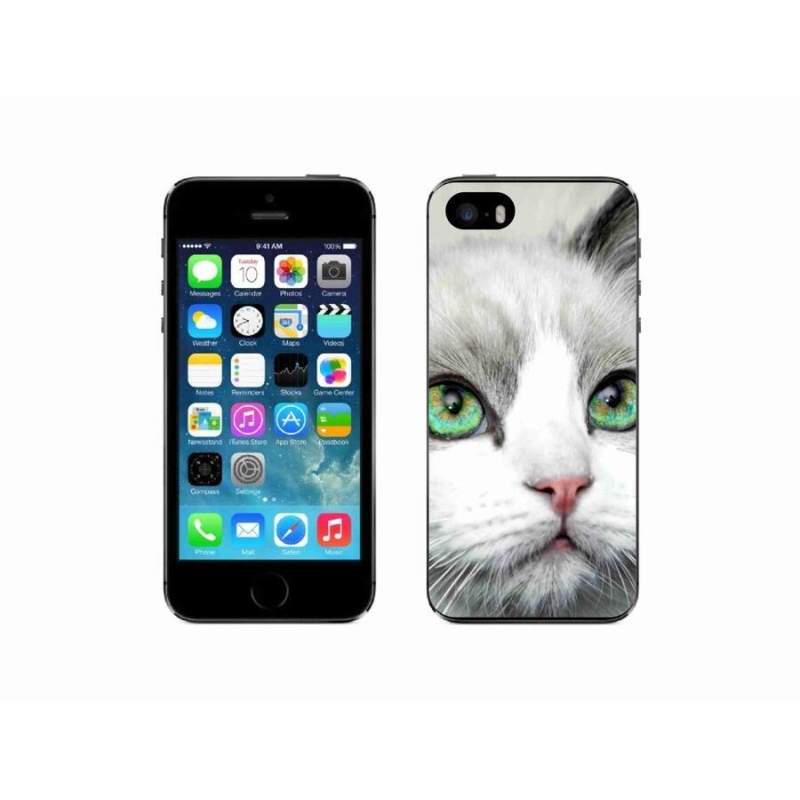 Gelový kryt mmCase na mobil iPhone 5/5s - kočičí pohled