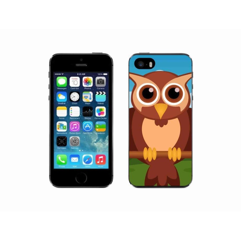 Gelový kryt mmCase na mobil iPhone 5/5s - kreslená sova