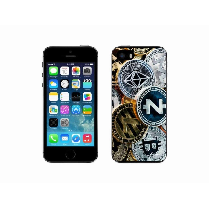 Gelový kryt mmCase na mobil iPhone 5/5s - kryptoměny
