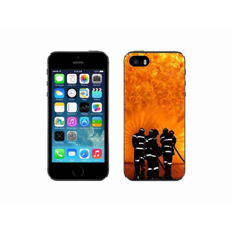 Gelový kryt mmCase na mobil iPhone 5/5s - požár