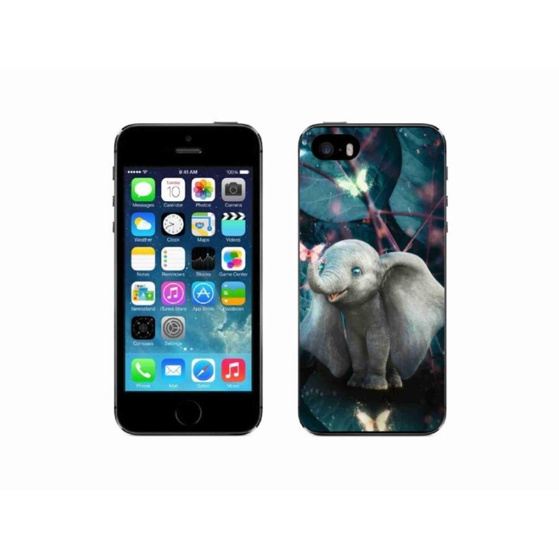 Gelový kryt mmCase na mobil iPhone 5/5s - roztomilý slon