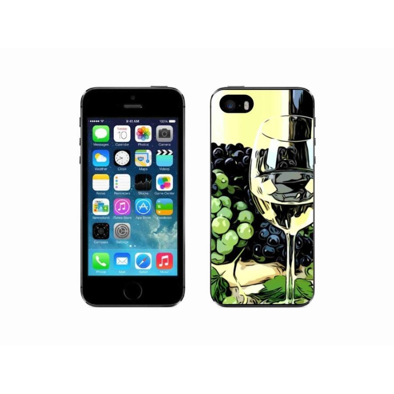 Gelový kryt mmCase na mobil iPhone 5/5s - sklenka vína