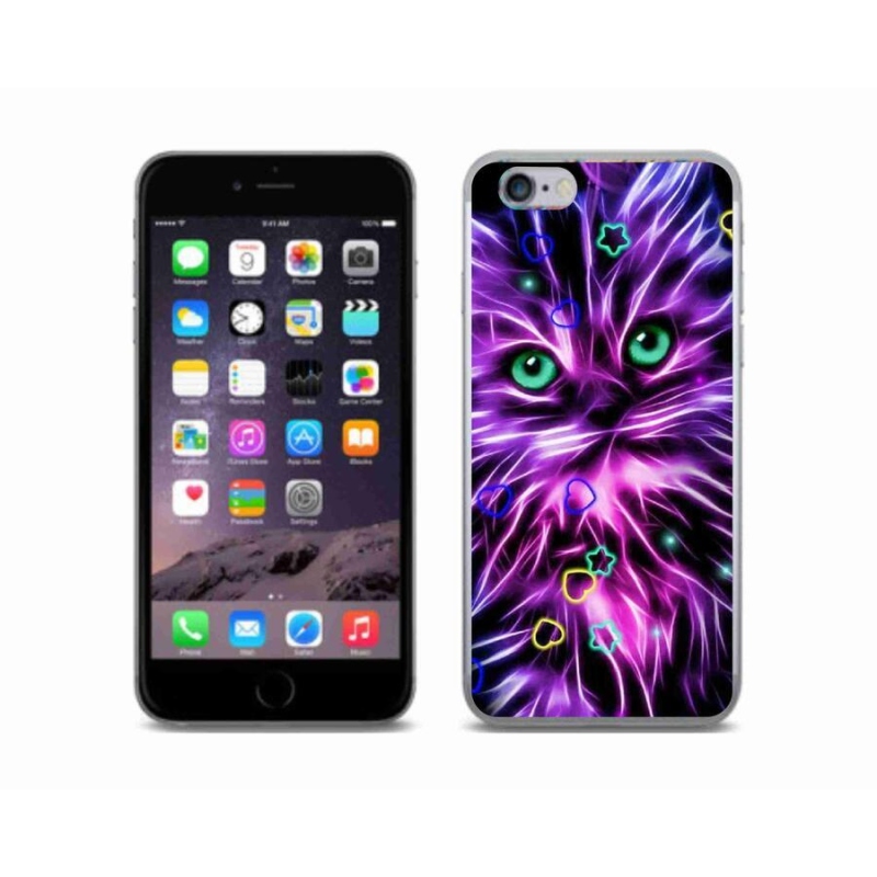 Gelový kryt mmCase na mobil iPhone 6/6S - abstraktní kočka