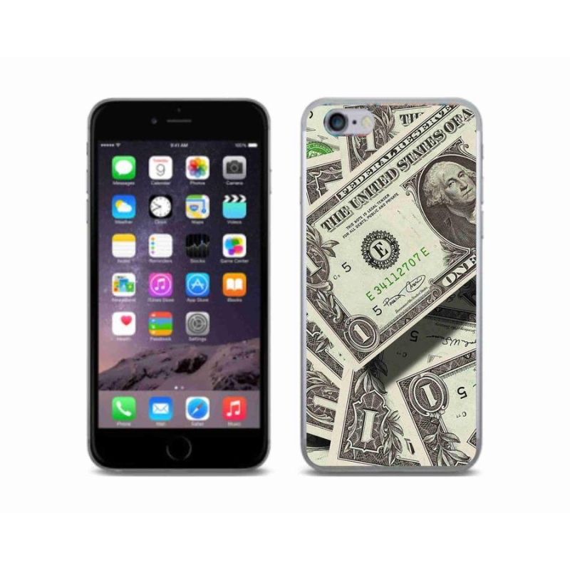 Gelový kryt mmCase na mobil iPhone 6/6S - americký dolar