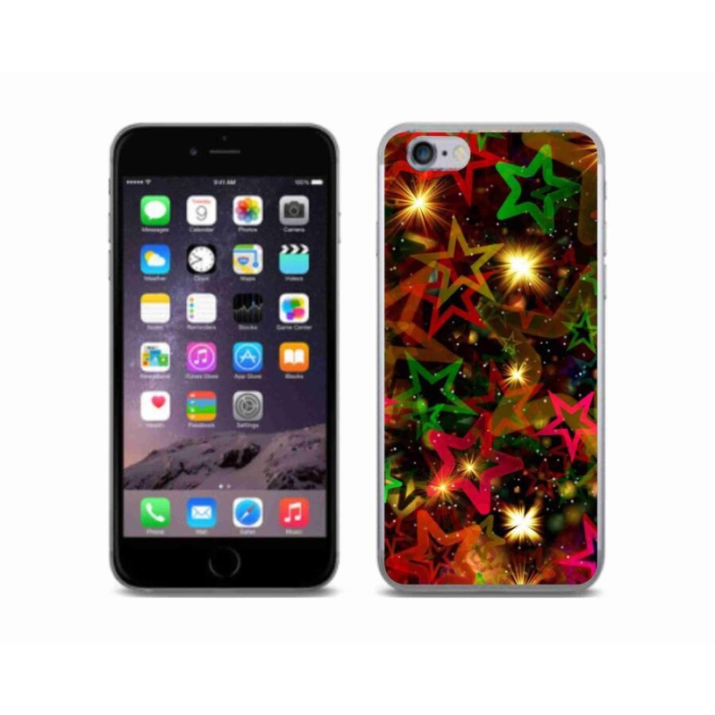 Gelový kryt mmCase na mobil iPhone 6/6S - barevné hvězdičky