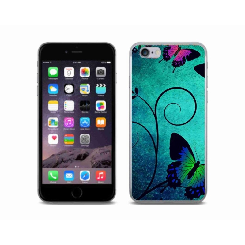 Gelový kryt mmCase na mobil iPhone 6/6S - barevní motýli