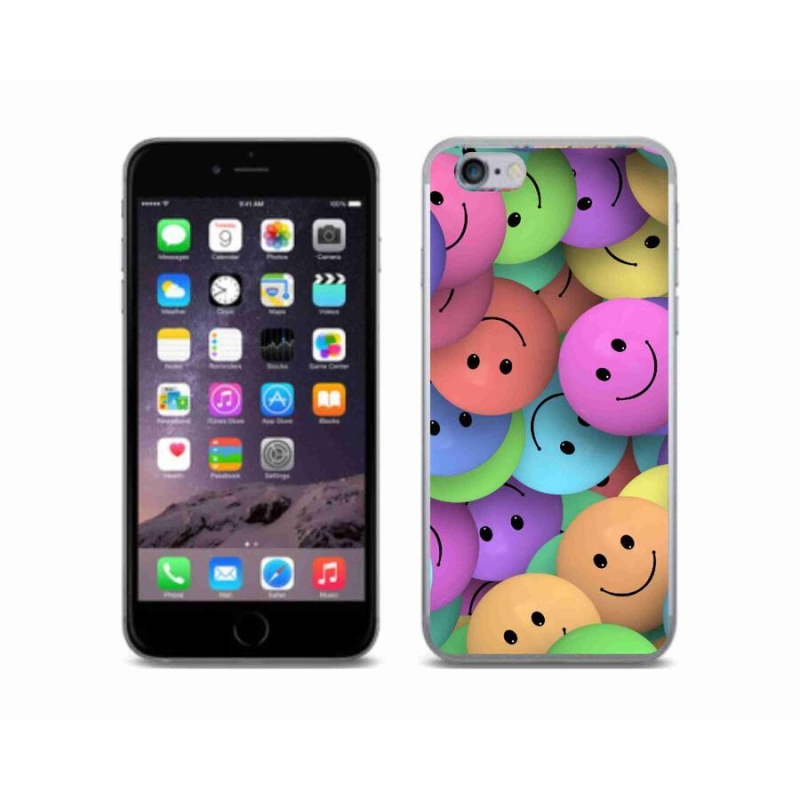 Gelový kryt mmCase na mobil iPhone 6/6S - barevní smajlíci
