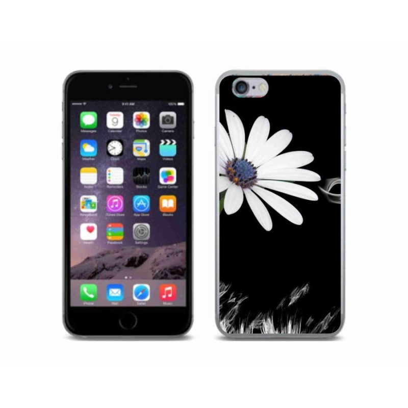 Gelový kryt mmCase na mobil iPhone 6/6S - bílá květina