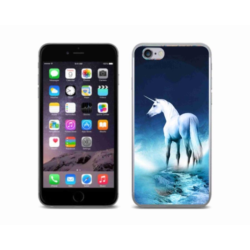Gelový kryt mmCase na mobil iPhone 6/6S - bílý jednorožec