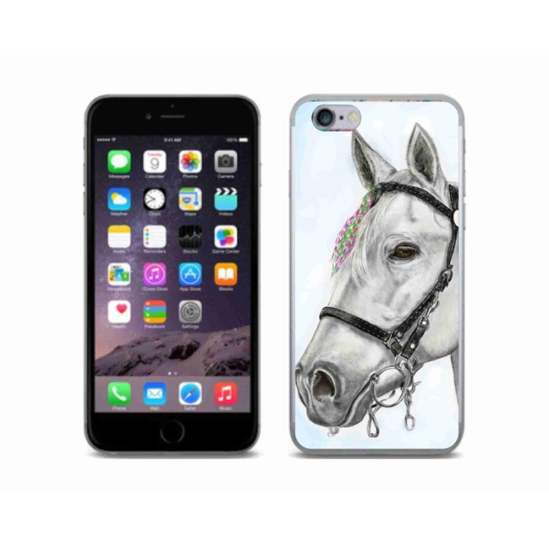 Gelový kryt mmCase na mobil iPhone 6/6S - bílý kůň 1