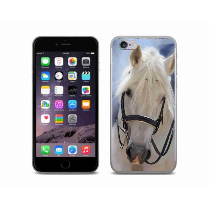 Gelový kryt mmCase na mobil iPhone 6/6S - bílý kůň