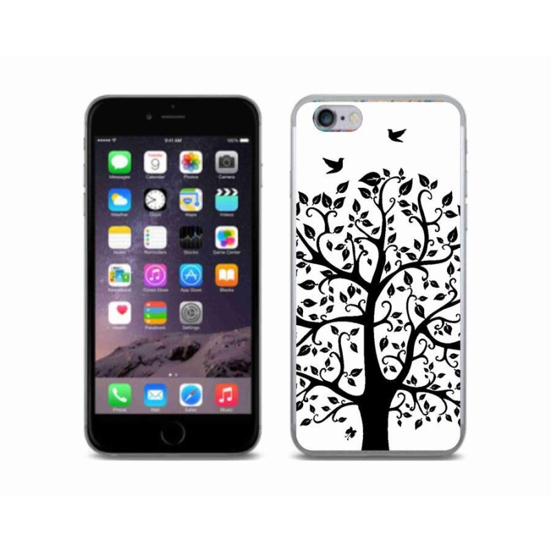 Gelový kryt mmCase na mobil iPhone 6/6S - černobílý strom