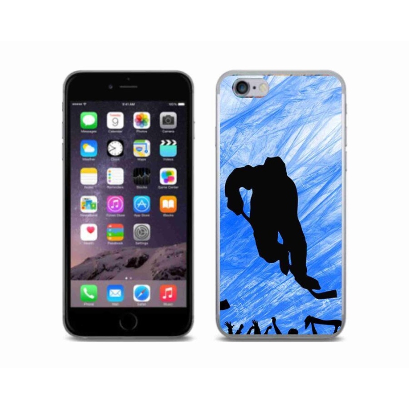 Gelový kryt mmCase na mobil iPhone 6/6S - hokejový hráč
