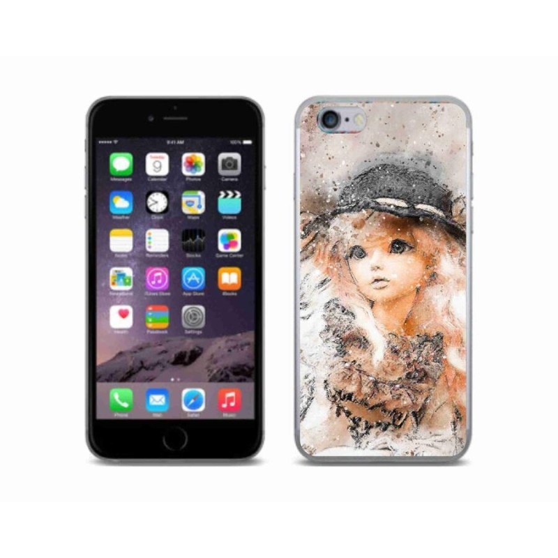 Gelový kryt mmCase na mobil iPhone 6/6S - holčička s kloboukem