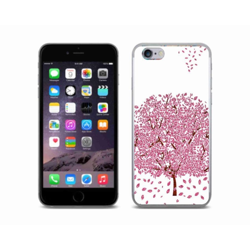 Gelový kryt mmCase na mobil iPhone 6/6S - kreslený strom s listy
