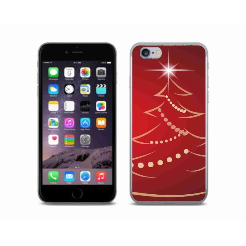 Gelový kryt mmCase na mobil iPhone 6/6S - kreslený vánoční stromek