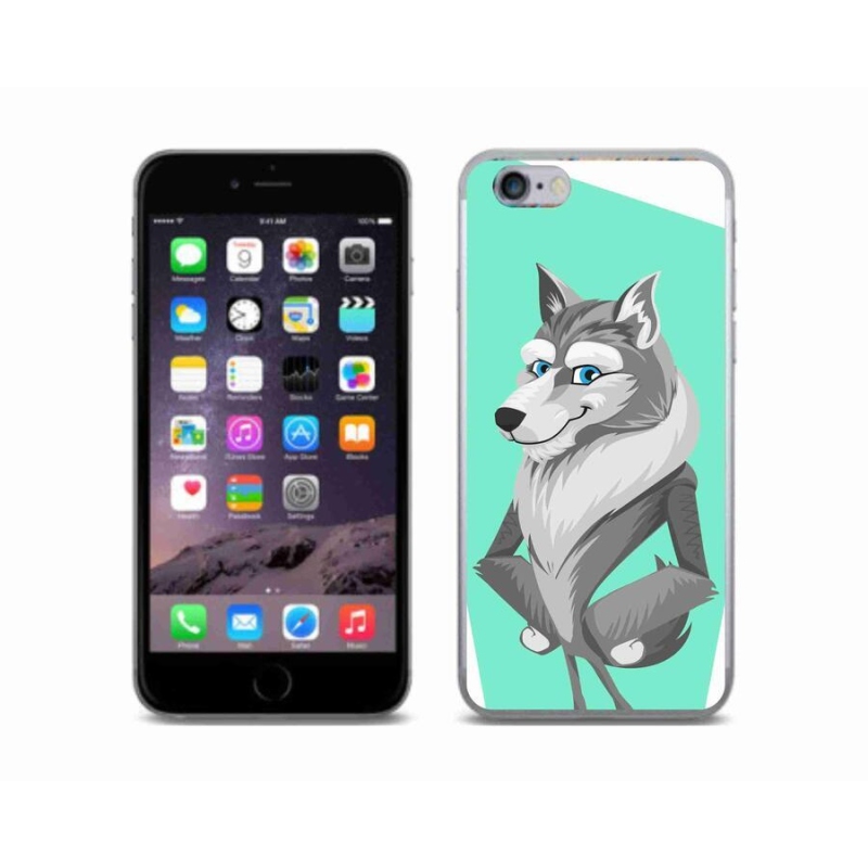 Gelový kryt mmCase na mobil iPhone 6/6S - kreslený vlk