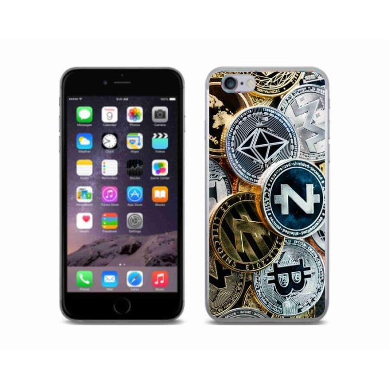Gelový kryt mmCase na mobil iPhone 6/6S - kryptoměny