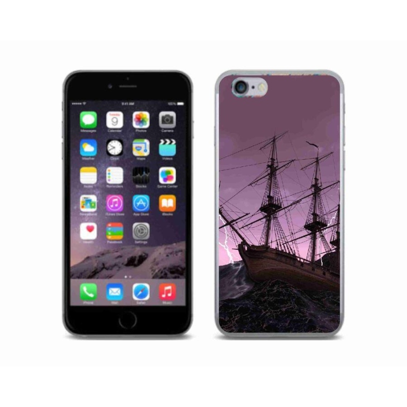 Gelový kryt mmCase na mobil iPhone 6/6S - loď v bouři