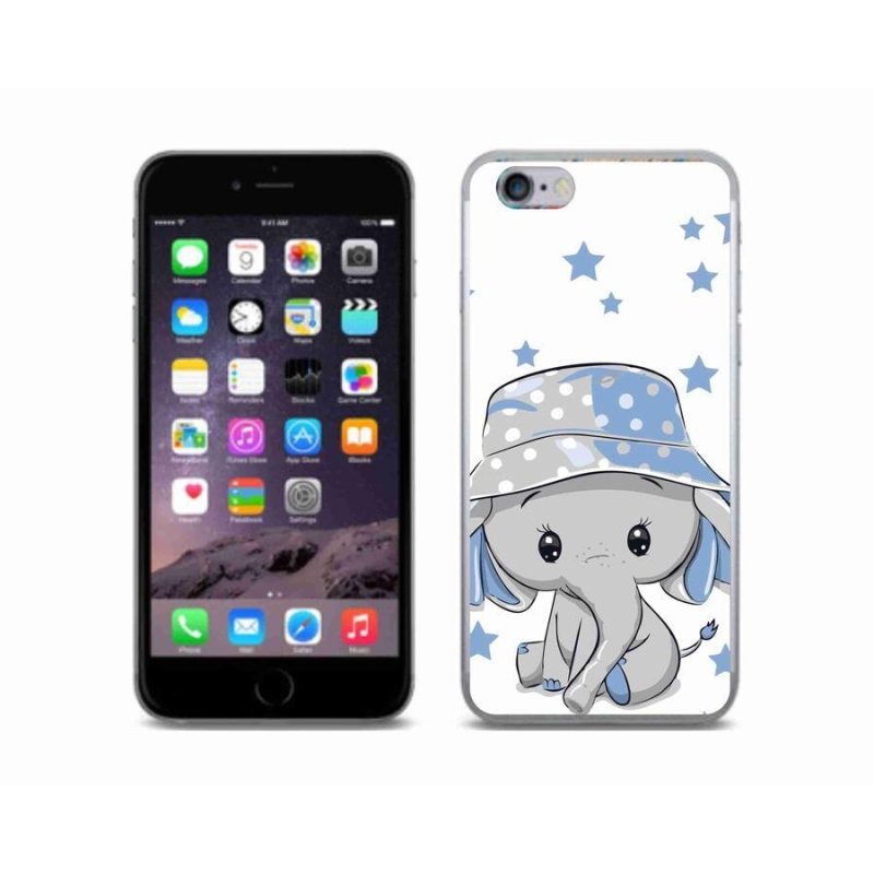Gelový kryt mmCase na mobil iPhone 6/6S - modrý slon