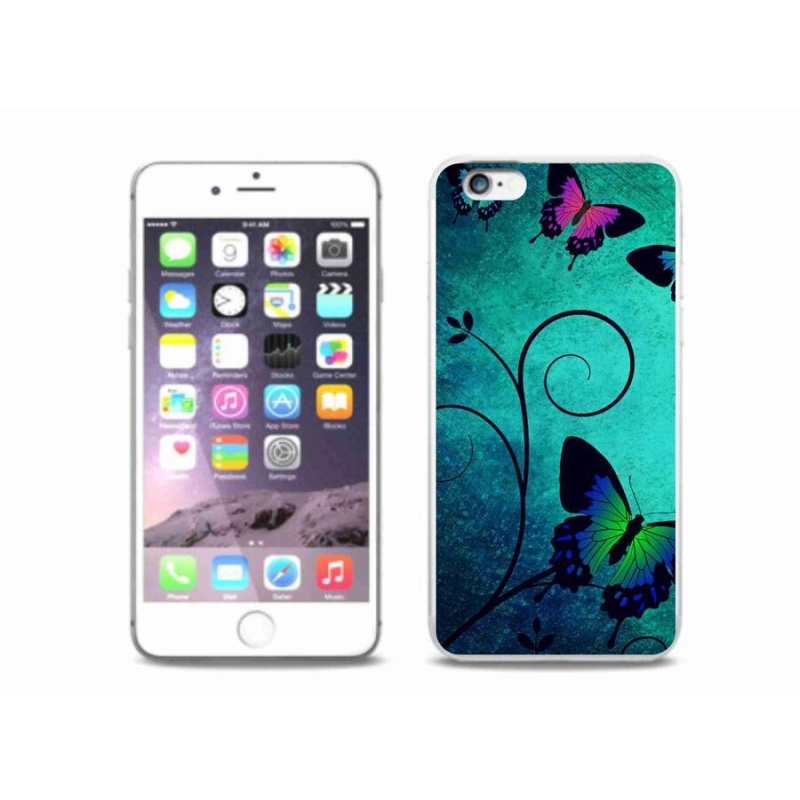 Gelový kryt mmCase na mobil iPhone 6/6S Plus - barevní motýli