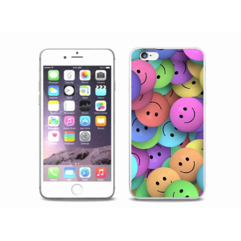 Gelový kryt mmCase na mobil iPhone 6/6S Plus - barevní smajlíci