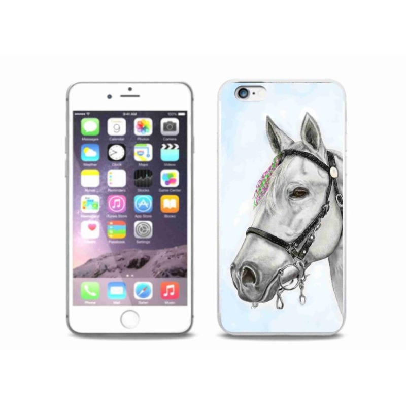 Gelový kryt mmCase na mobil iPhone 6/6S Plus - bílý kůň 1