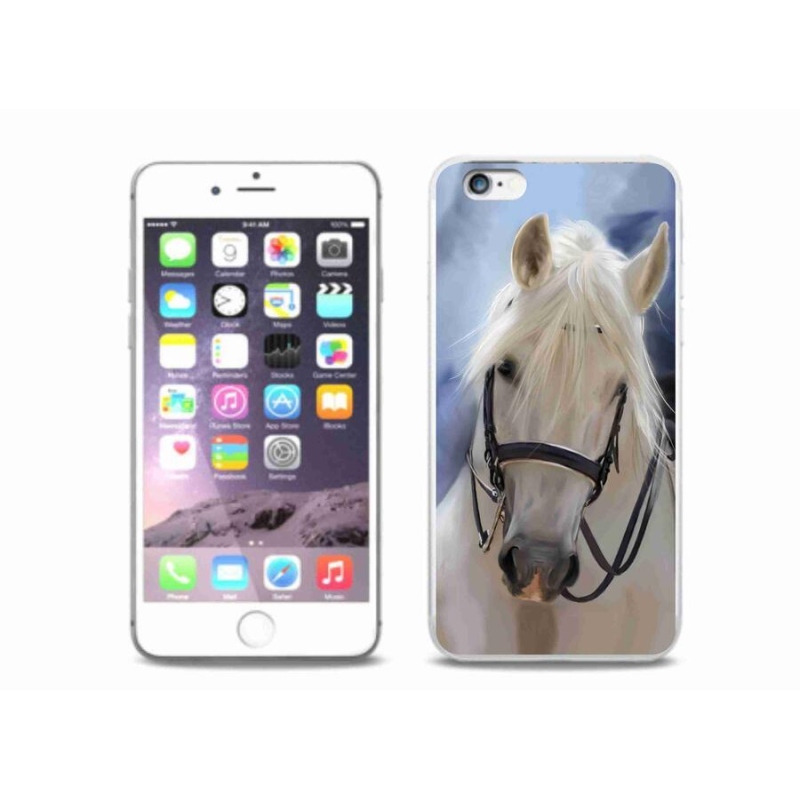 Gelový kryt mmCase na mobil iPhone 6/6S Plus - bílý kůň