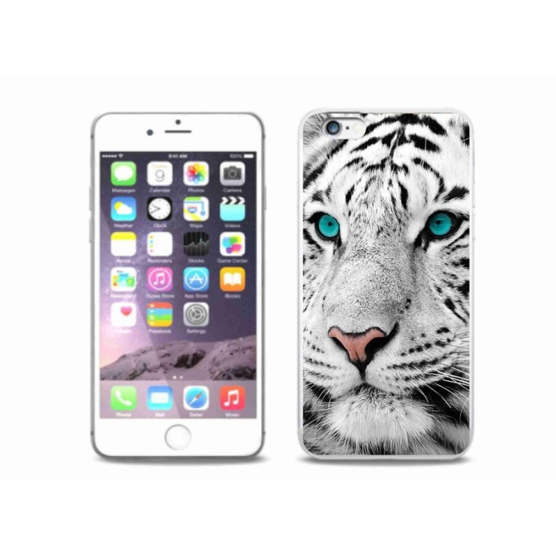 Gelový kryt mmCase na mobil iPhone 6/6S Plus - bílý tygr