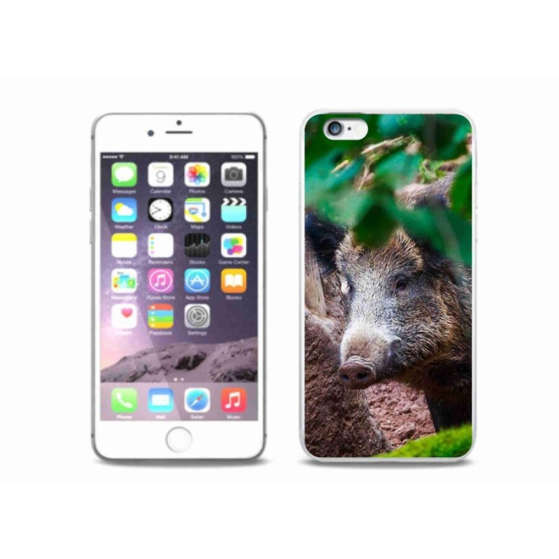 Gelový kryt mmCase na mobil iPhone 6/6S Plus - divoké prase