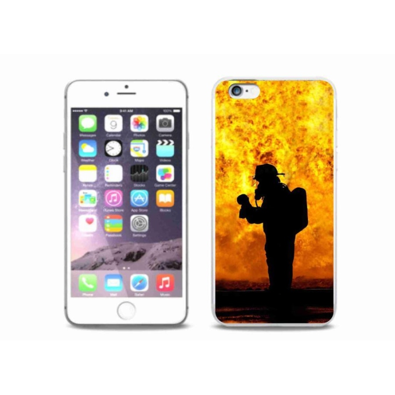 Gelový kryt mmCase na mobil iPhone 6/6S Plus - hasič
