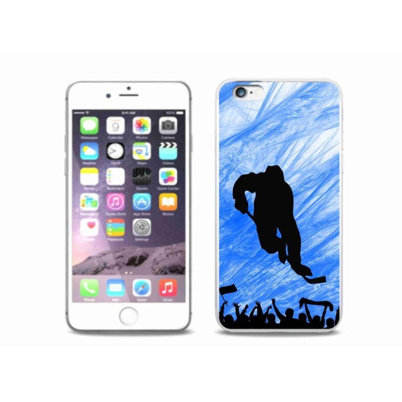 Gelový kryt mmCase na mobil iPhone 6/6S Plus - hokejový hráč
