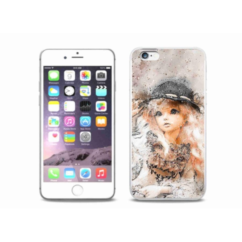 Gelový kryt mmCase na mobil iPhone 6/6S Plus - holčička s kloboukem