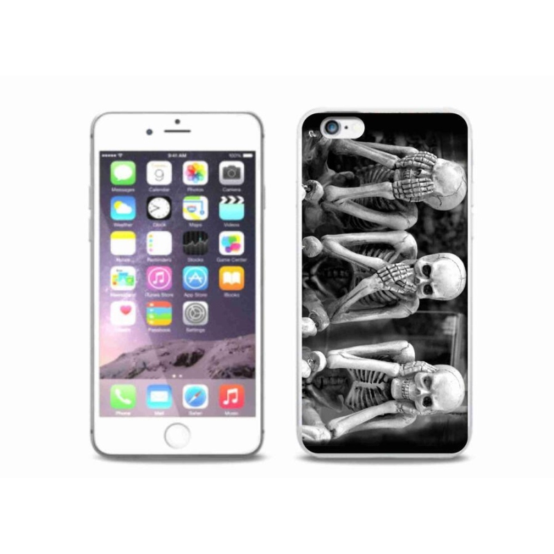 Gelový kryt mmCase na mobil iPhone 6/6S Plus - kostlivci