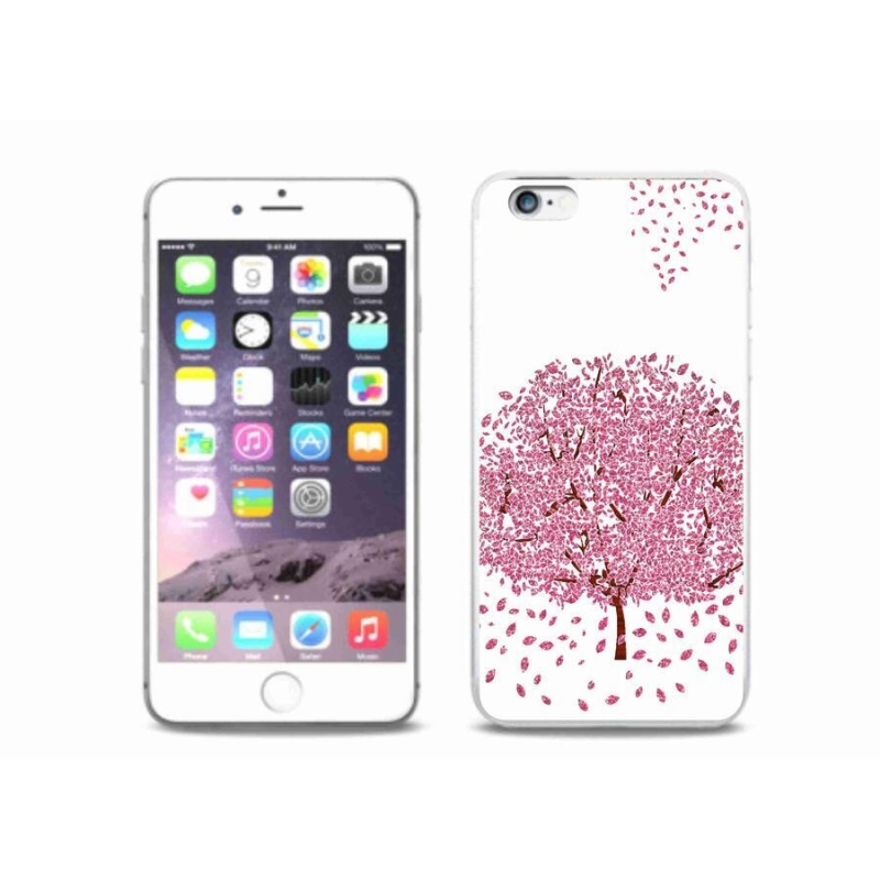 Gelový kryt mmCase na mobil iPhone 6/6S Plus - kreslený strom s listy