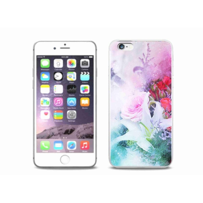 Gelový kryt mmCase na mobil iPhone 6/6S Plus - květiny 4