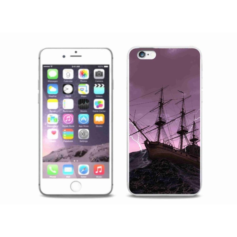 Gelový kryt mmCase na mobil iPhone 6/6S Plus - loď v bouři