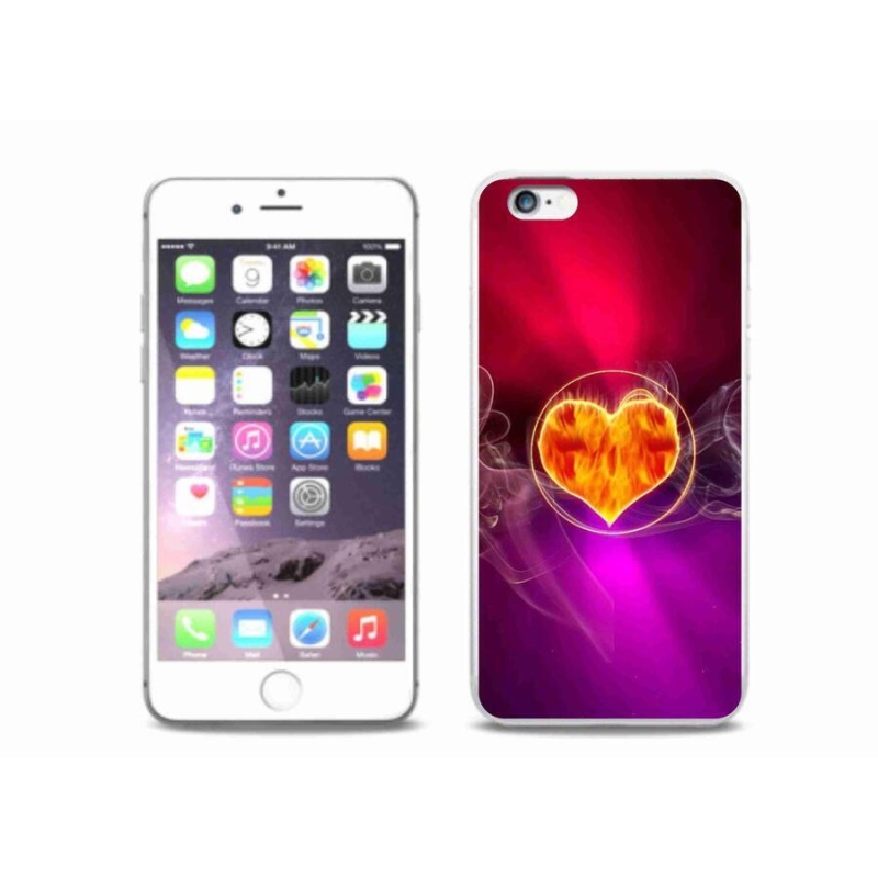 Gelový kryt mmCase na mobil iPhone 6/6S Plus - ohnivé srdce